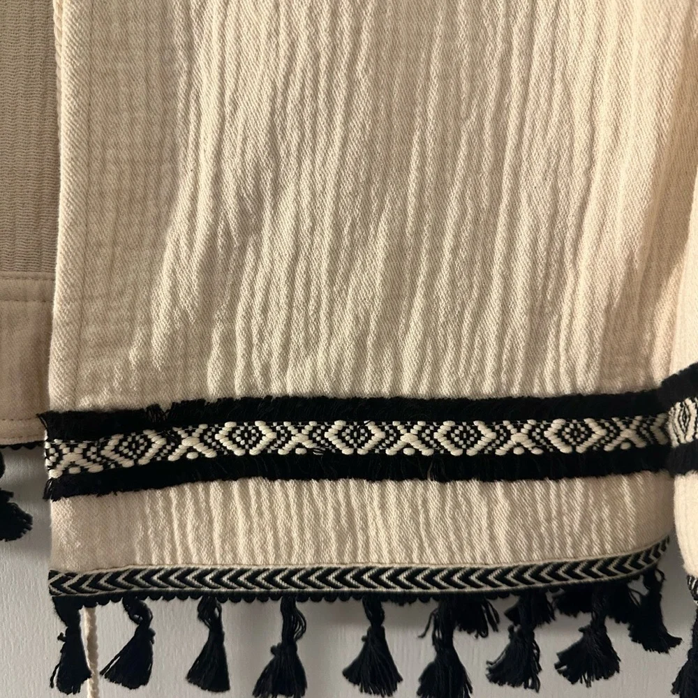 Zara Cream and Black Open-Front Cardigan - Picture 2 of 3